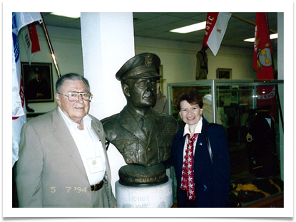Ed and Raqui with a bust of LTG William Potts, 1994